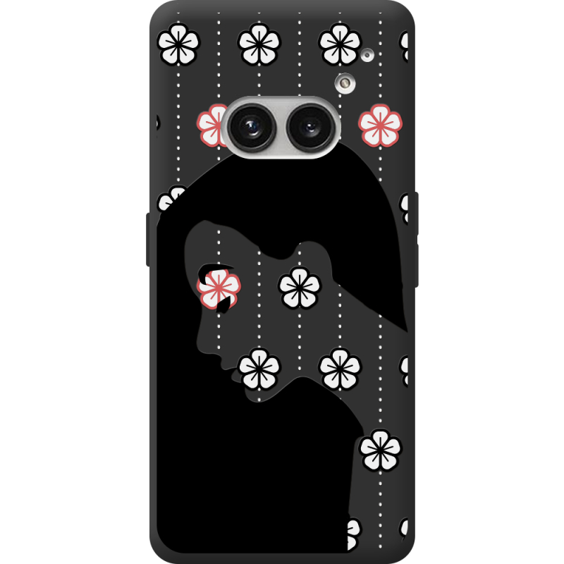 Черный чехол BoxFace Nothing Phone (2a) Plus Flower Hair