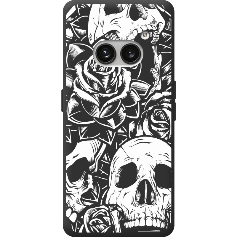 Черный чехол BoxFace Nothing Phone (2a) Plus Skull and Roses