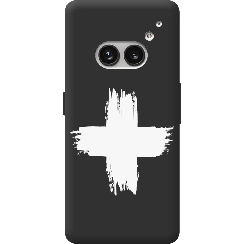 Черный чехол BoxFace Nothing Phone (2a) Plus Білий хрест ЗСУ
