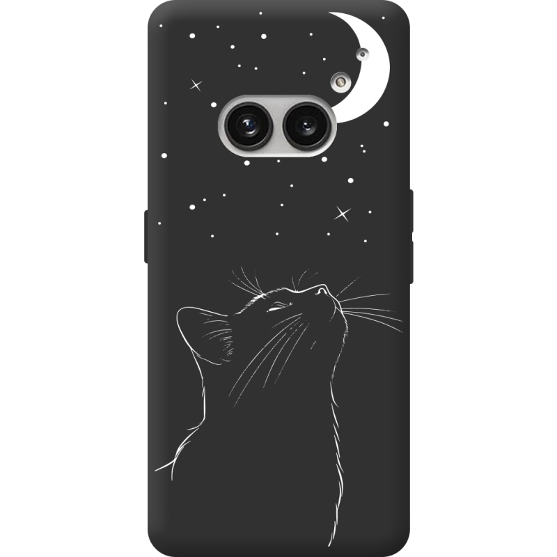Черный чехол BoxFace Nothing Phone (2a) Plus Місячний кіт