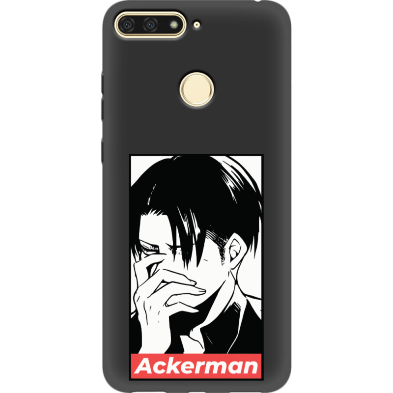 Черный чехол Uprint Huawei Y6 Prime 2018 / Honor 7A Pro Attack On Titan - Ackerman