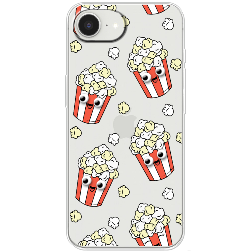 Прозорий чохол BoxFace Apple iPhone 17e с 3D-глазками Popcorn