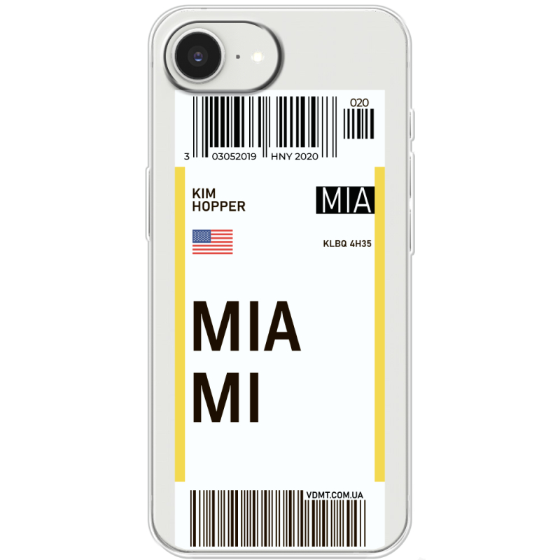 Прозорий чохол BoxFace Apple iPhone 17e Ticket Miami