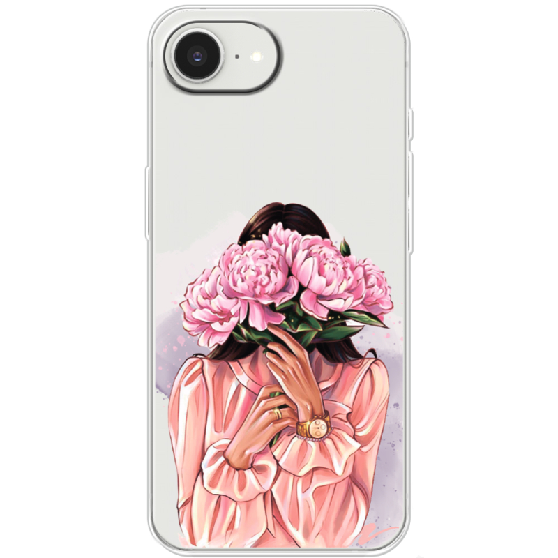 Прозорий чохол BoxFace Apple iPhone 17e Девушка с Пионами