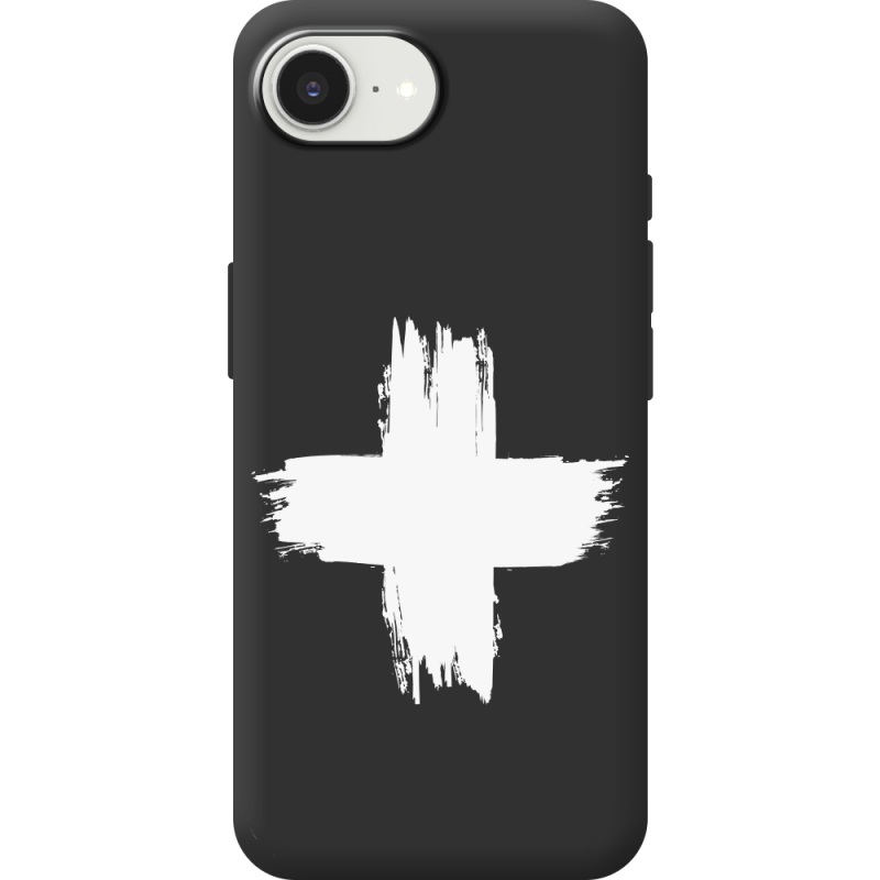 Чорний чохол BoxFace Apple iPhone 17e Білий хрест ЗСУ