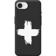 Чорний чохол BoxFace Apple iPhone 17e Білий хрест ЗСУ