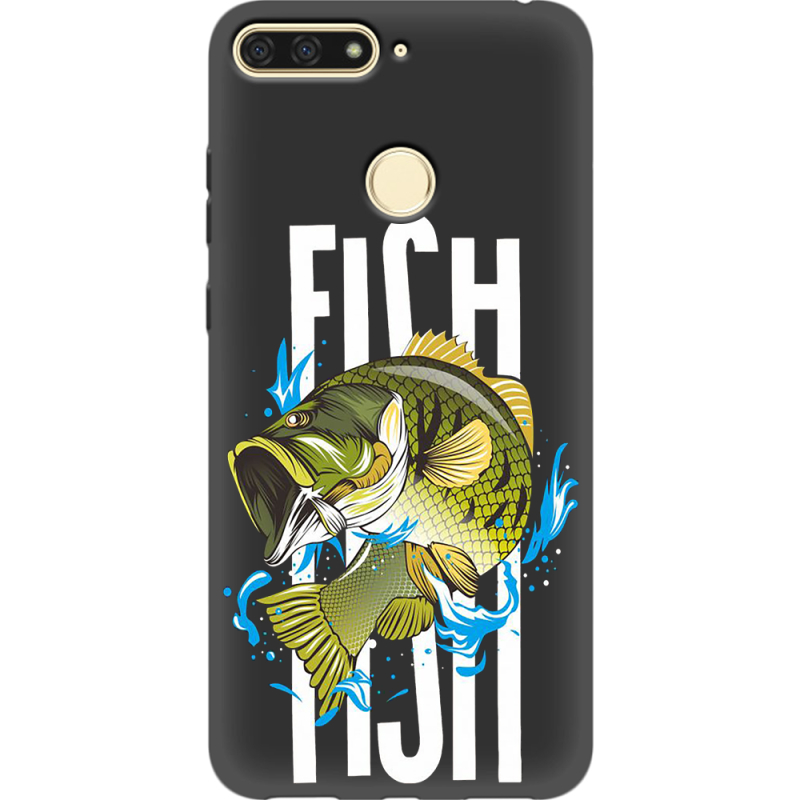 Черный чехол Uprint Honor 7C Fish