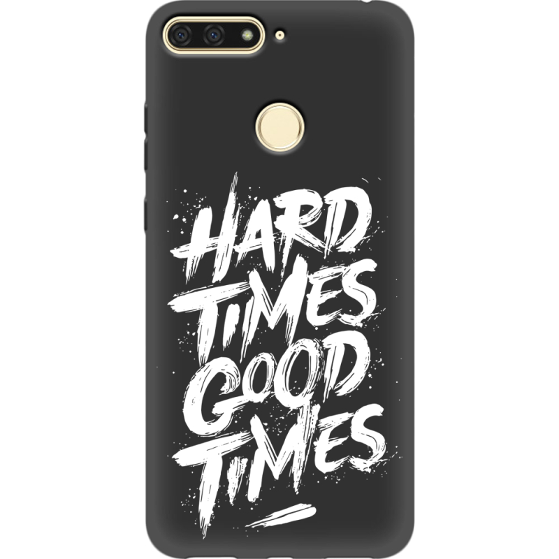 Черный чехол Uprint Honor 7C Hard Times Good Times