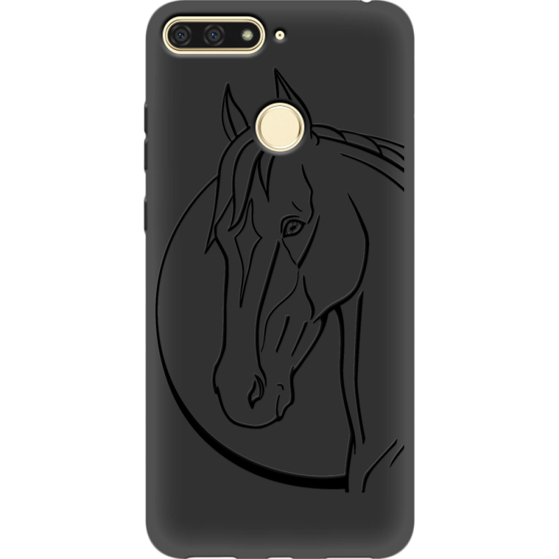 Черный чехол Uprint Honor 7C Horse