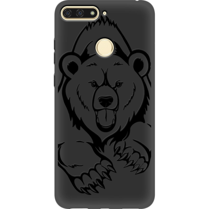 Черный чехол Uprint Honor 7C Grizzly Bear