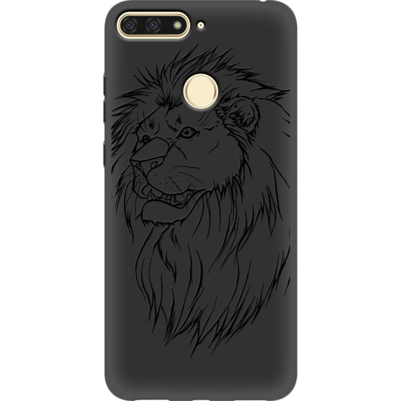 Черный чехол Uprint Honor 7C Lion