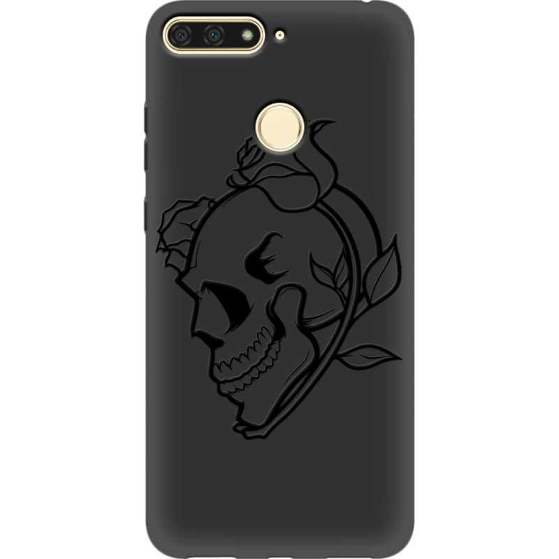 Черный чехол Uprint Honor 7C Skull and Roses