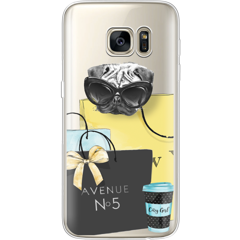 Прозрачный чехол Uprint Samsung G930 Galaxy S7 Fashion Pug