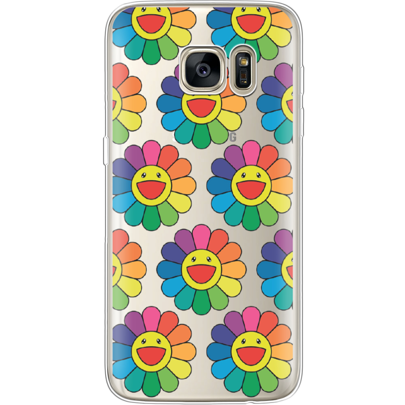 Прозрачный чехол Uprint Samsung G930 Galaxy S7 Hippie Flowers