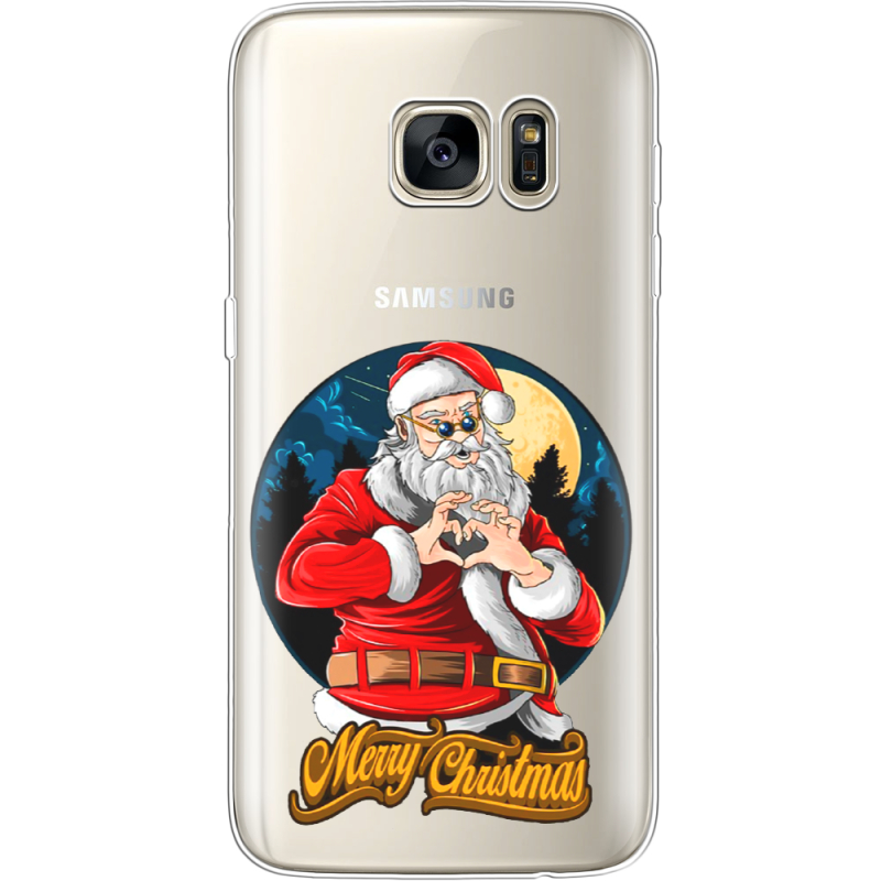 Прозрачный чехол Uprint Samsung G930 Galaxy S7 Cool Santa