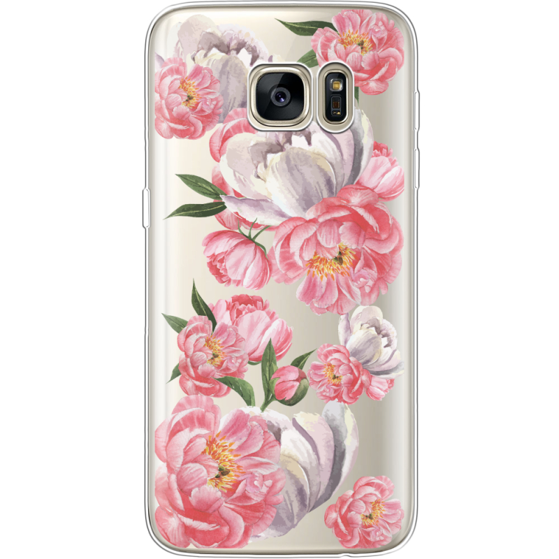 Прозрачный чехол Uprint Samsung G930 Galaxy S7 Peony Watercolor Style