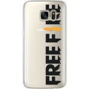 Прозрачный чехол Uprint Samsung G930 Galaxy S7 Free Fire Black Logo
