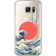 Прозрачный чехол Uprint Samsung G930 Galaxy S7 Большая волна в Канагаве
