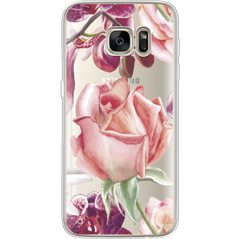 Прозрачный чехол Uprint Samsung G930 Galaxy S7 Rose