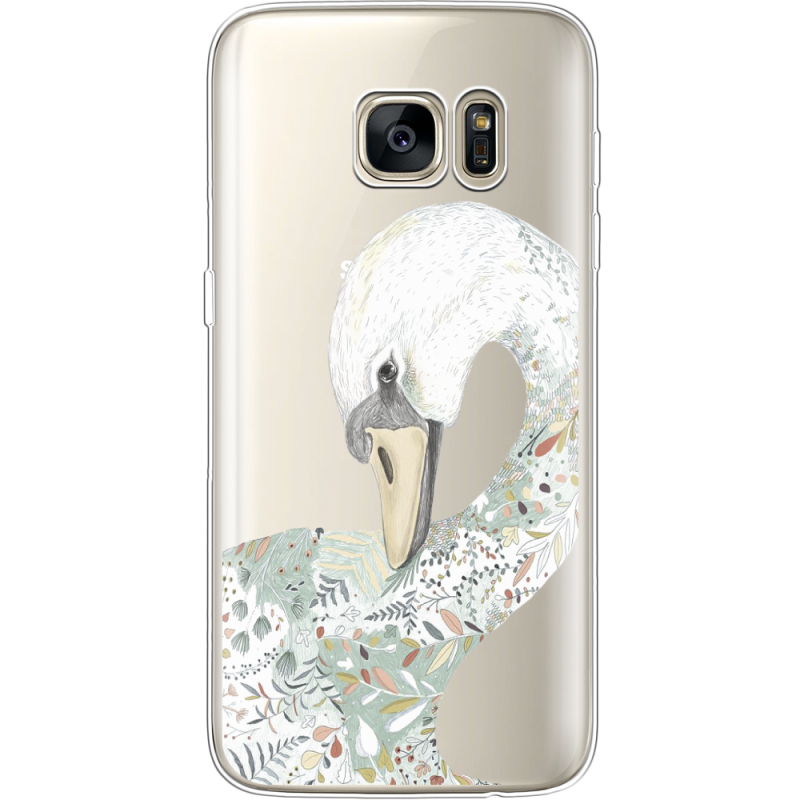 Прозрачный чехол Uprint Samsung G930 Galaxy S7 Swan