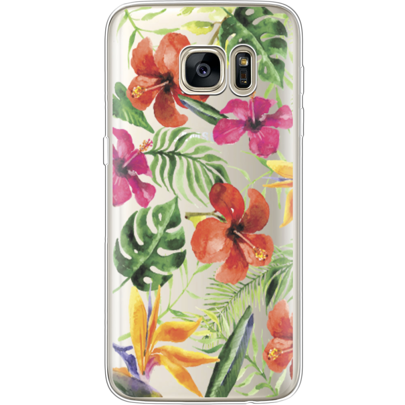 Прозрачный чехол Uprint Samsung G930 Galaxy S7 Tropical Flowers