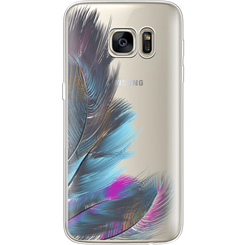 Прозрачный чехол Uprint Samsung G930 Galaxy S7 Feathers