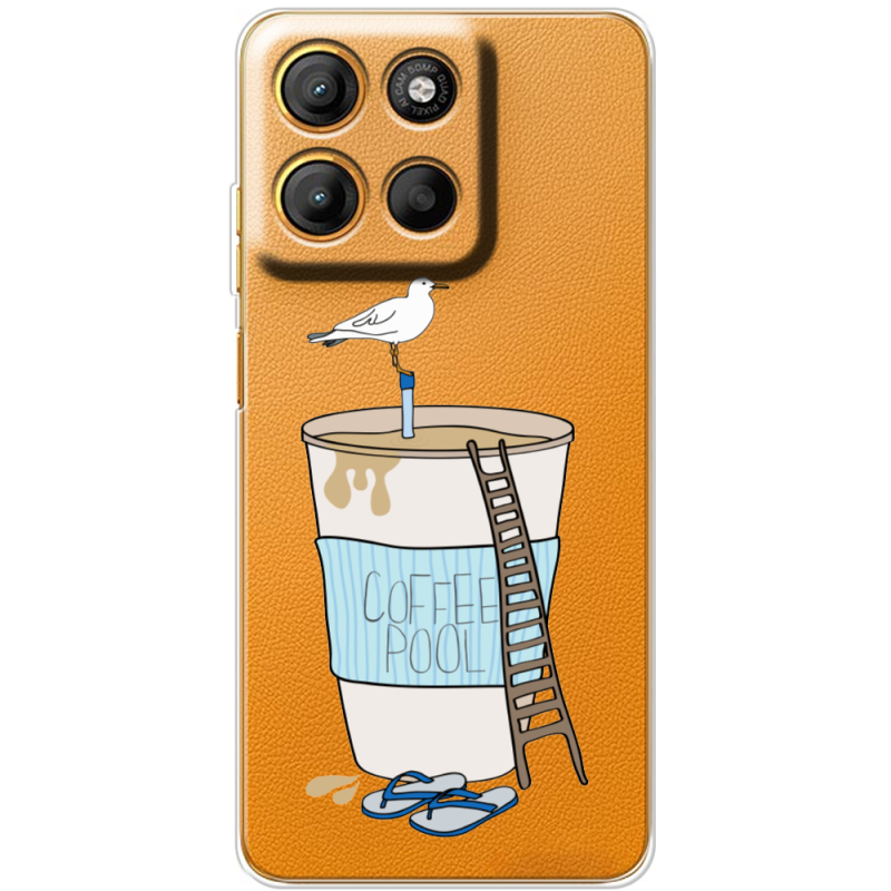 Прозорий чохол BoxFace Motorola G17 Segull in Cofee Pool