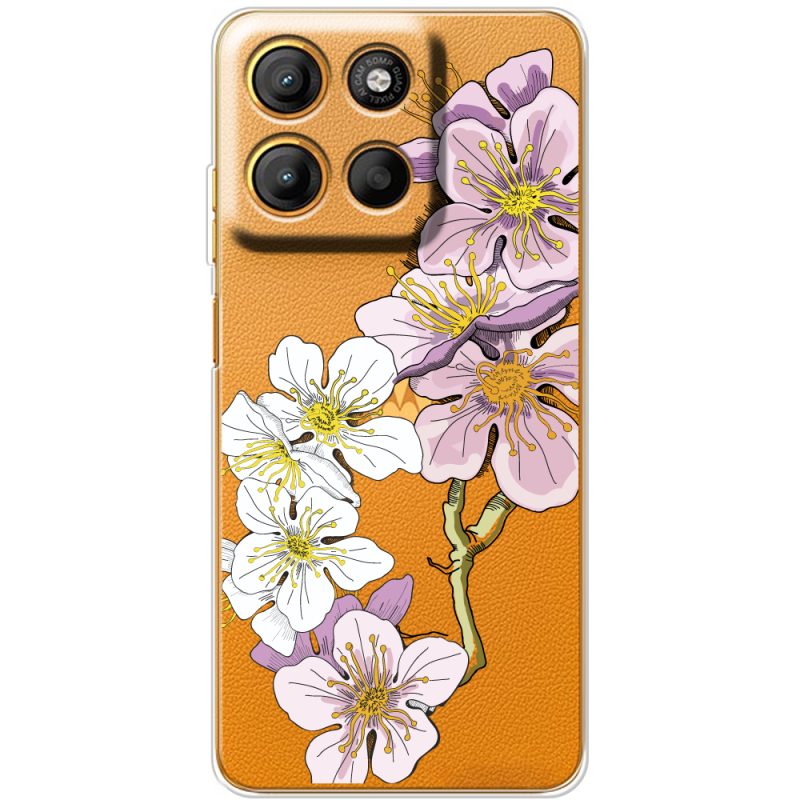 Прозорий чохол BoxFace Motorola G17 Cherry Blossom