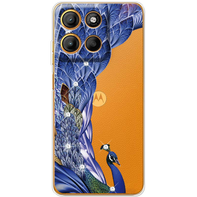 Чохол зі стразами Motorola G17 Peafowl