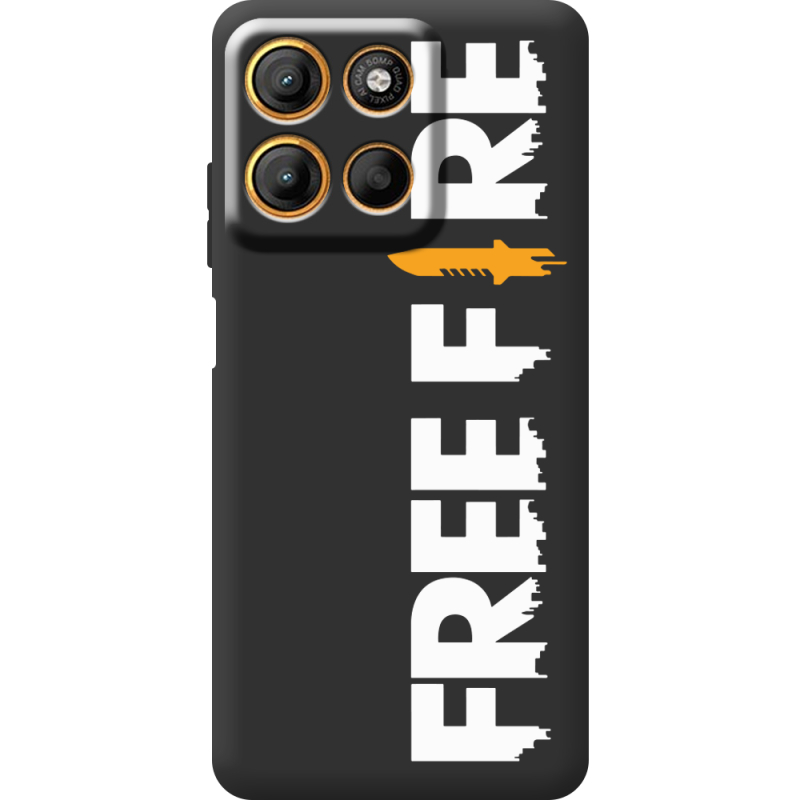 Чорний чохол BoxFace Motorola G17 Free Fire White Logo