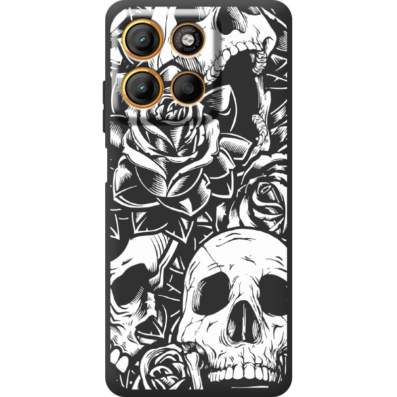Чорний чохол BoxFace Motorola G17 Skull and Roses