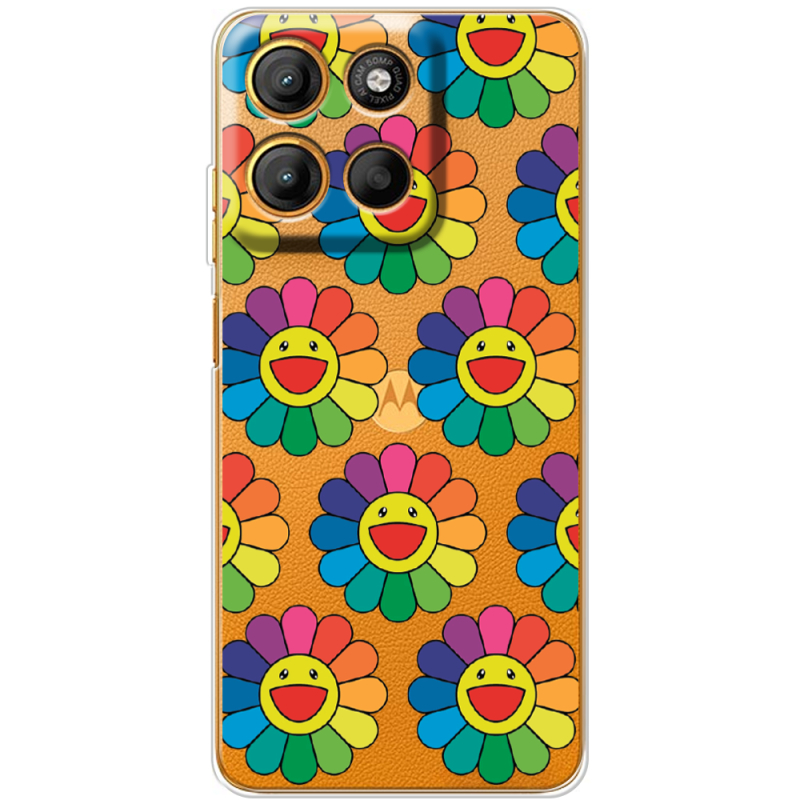 Прозорий чохол BoxFace Motorola G17 Power Hippie Flowers