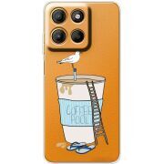 Прозорий чохол BoxFace Motorola G17 Power Segull in Cofee Pool