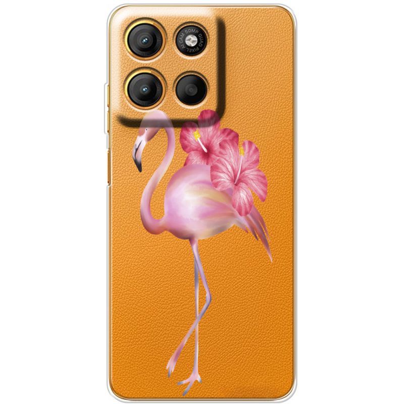 Прозорий чохол BoxFace Motorola G17 Power Floral Flamingo