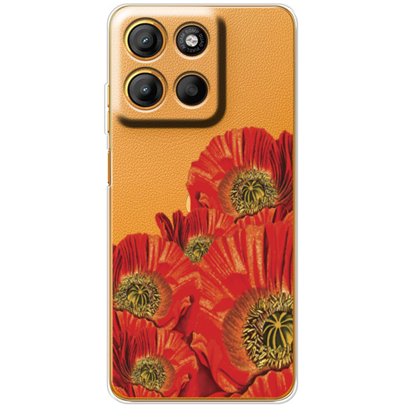 Прозорий чохол BoxFace Motorola G17 Power Red Poppies
