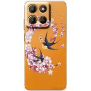 Чохол зі стразами Motorola G17 Power Swallows and Bloom