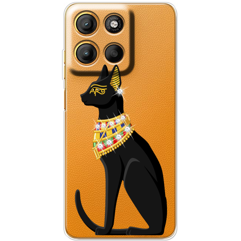 Чохол зі стразами Motorola G17 Power Egipet Cat
