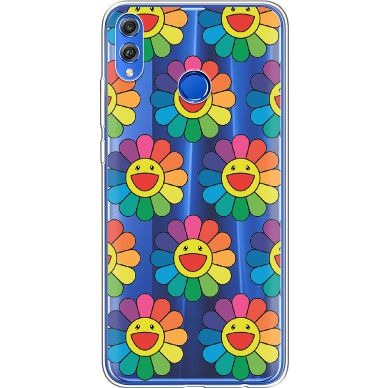 Прозрачный чехол Uprint Honor 8x Hippie Flowers