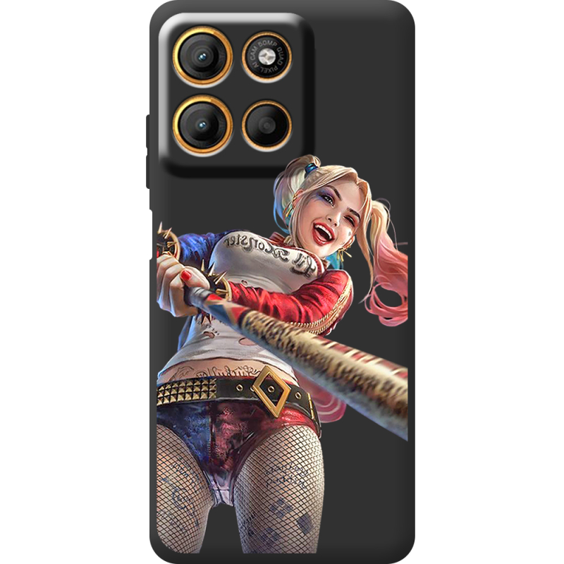 Чорний чохол BoxFace Motorola G17 Power Happy Harley Quinn