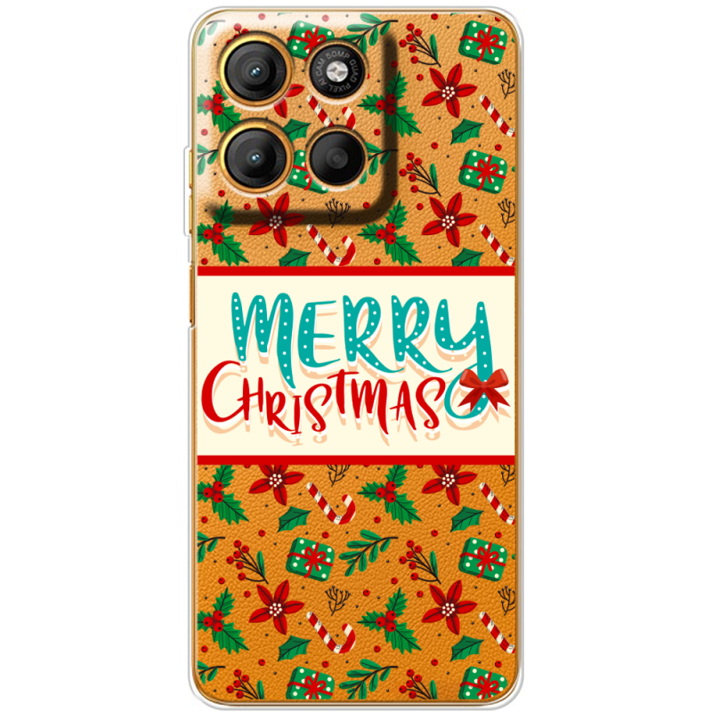 Прозорий чохол BoxFace Motorola Edge 60 Neo Vintage Christmas Pattern