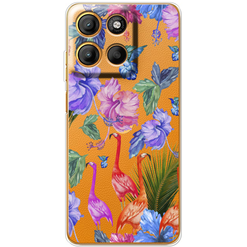 Прозорий чохол BoxFace Motorola Edge 60 Neo Flamingo