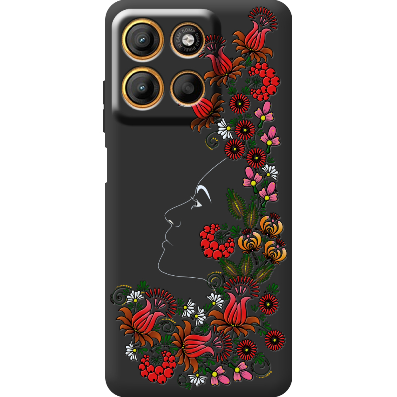 Чорний чохол BoxFace Motorola Edge 60 Neo 3D Ukrainian Muse