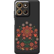 Чорний чохол BoxFace Motorola Edge 60 Neo Ukrainian Ornament