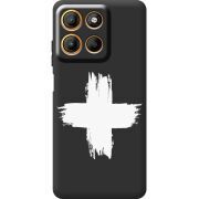 Чорний чохол BoxFace Motorola Edge 60 Neo Білий хрест ЗСУ