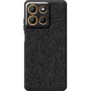 Чорний чохол BoxFace Motorola Edge 60 Neo Leaves