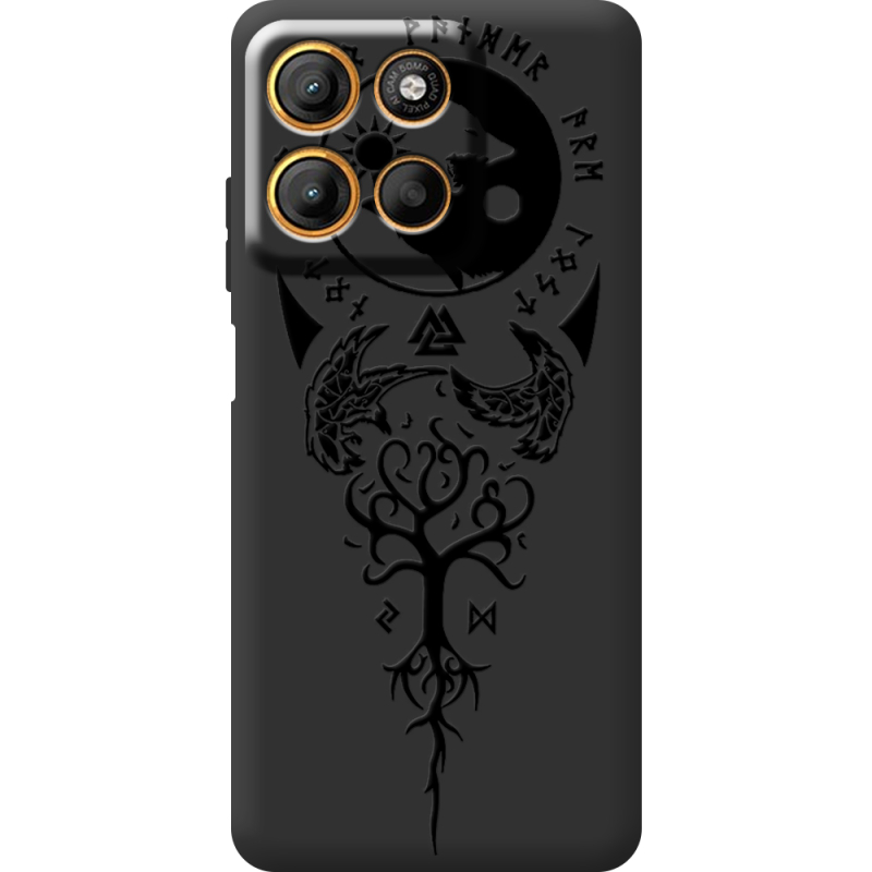 Чорний чохол BoxFace Motorola Edge 60 Neo Hugin and Munin