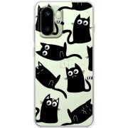 Прозорий чохол BoxFace OnePlus 15R с 3D-глазками Black Kitty