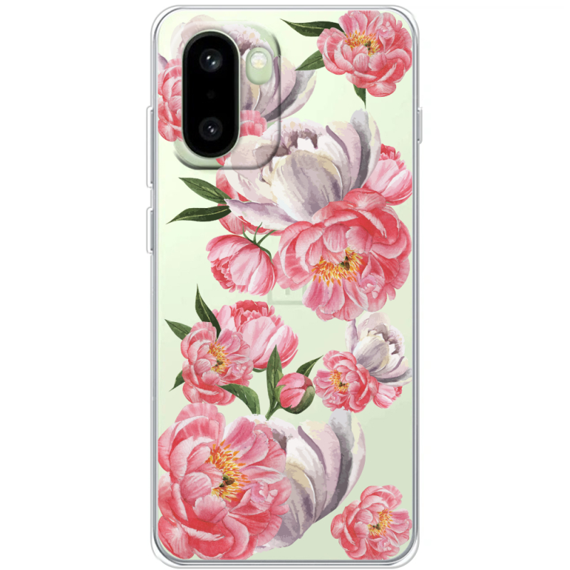 Прозорий чохол BoxFace OnePlus 15R Peony Watercolor Style