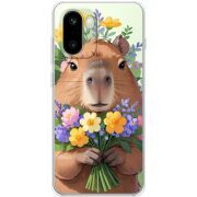 Прозорий чохол BoxFace OnePlus 15R Капибара з квітами