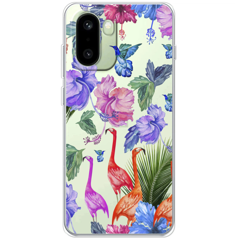 Прозорий чохол BoxFace OnePlus 15R Flamingo